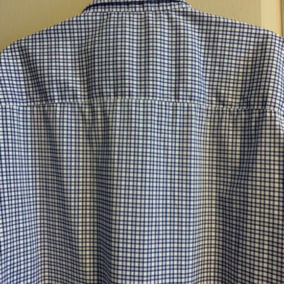 St. John's Bay Men's XXL Long Sleeve Dress Shirt Navy Check - Picture 4 of 5